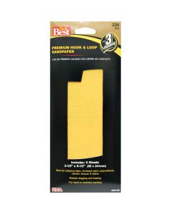 Do it Best 3-1/2 In. x 9-1/2 In. 220G Premium Hook And Loop Sandpaper (6 Count)