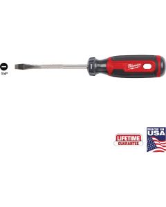 Milwaukee 1/4 In. x 4 In. Slotted Screwdriver with Cushion Grip