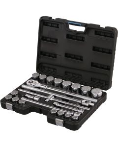 Channellock Standard 3/4 In. Drive 12-Point Shallow Ratchet & Socket Set (23-Piece)