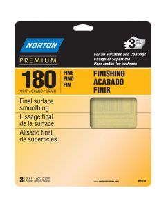 9" x 11" Norton 02617 ProSand Sanding Sheet 180-Grit, 3-Pack