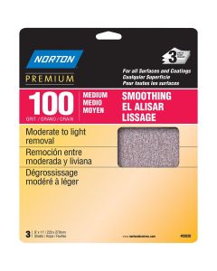 9" x 11" Norton 02620 ProSand Sanding Sheet 100-Grit, 3-Pack