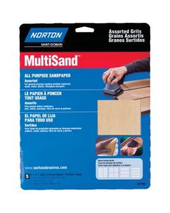 9" x 11" Norton 47765 MultiSand All Purpose Sanding Sheet Assorted Handy-Pack