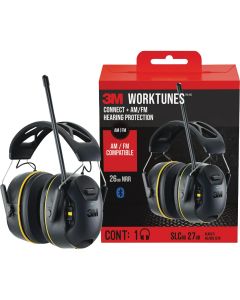 3M WorkTunes Connect + 26 dB AM/FM Wireless Bluetooth Earmuffs