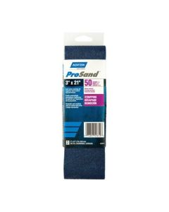 3" x 21" Norton 02227 ProSand BlueFire Portable Sanding Belt 50-Grit Handy-Pack