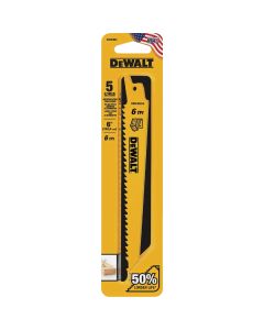 DEWALT 6 In. 6 TPI Bi-Metal Taper Reciprocating Saw Blade (2-Pack)