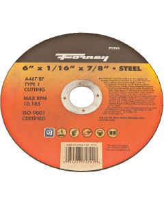 Forney Type 1 6 In. x 1/16 In. x 7/8 In. Steel Cut-Off Wheel