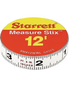 Starrett 12 Ft. SAE Steel Self Adhesive Measuring Tape (Right-to-Left)