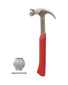 Milwaukee 20 Oz. Smooth-Face Curved Claw Hammer with Steel Handle