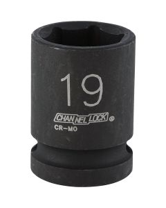 Channellock 1/2 In. Drive 19 mm 6-Point Shallow Metric Impact Socket