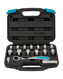 Channellock Standard/Metric 3/8 In. Ultra Access Socket & Ratchet Set (16-Piece)