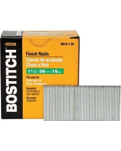 Bostitch 16-Gauge Coated Straight Finish Nail, 1-1/2 In. (2500 Ct.)