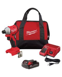 Milwaukee M18 Brushless 1/4 In. Hex Compact Cordless Impact Driver Kit with 2.0 Ah Battery & Charger