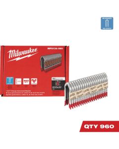 Milwaukee 1-3/4 In. 9 Ga. Galvanized Barbed Collated Fence Staple (960-Count)