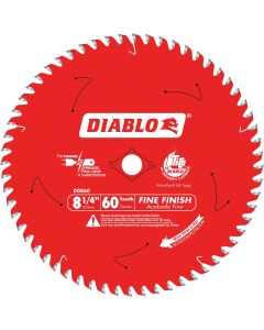 Diablo 8-1/4 In. x 60-Tooth Fine Finish Saw Blade