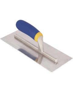 QEP 3/16 In. x 5/32 In. Stainless Steel V-Notched Trowel with Comfort Grip