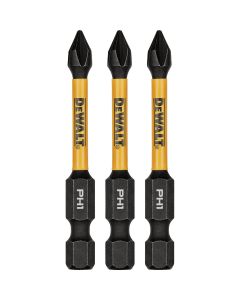 DEWALT FlexTorq 2 In. #1 Phillips Impact Screwdriver Bit (3-Pack)