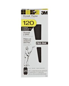 3M Pro-Pak 120 Grit 4-3/16 In. x 11-1/4 In. Precut Drywall Sandpaper (25-Pack)