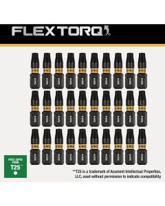 DEWALT FlexTorq 1 In. T25 TORX Impact Screwdriver Bit (30-Pack)