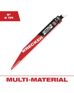 Milwaukee SAWZALL The WRECKER 9 In. 6 TPI Multi-Material Demolition Reciprocating Saw Blade with Nitrus Carbide Teeth