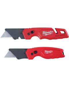 Milwaukee FASTBACK Folding Utility Knife w/Storage and Compact Folding Utility Knife (2-Pack)