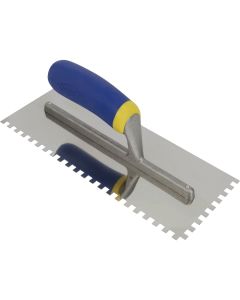 QEP 1/4 In. Stainless Steel Square Notched Trowel with Comfort Grip