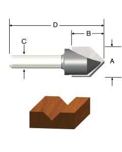 Vermont American Carbide Tip 90 Degree V-Groove Bit