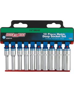 Channellock Metric 1/4 In. Drive 6-Point Deep Socket Set (10-Piece)