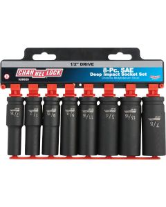 Channellock Standard 1/2 In. Drive 6-Point Deep Impact Driver Set (8-Piece)