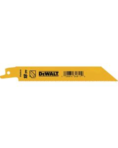 DEWALT 6 In. 18 TPI Bi-Metal Straight Reciprocating Saw Blade (5-Pack)