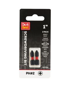 Do it Best 1 In. Phillips #2 Impact Ready Screwdriver Bit (2-Pack)