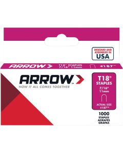 Arrow T18 Round Crown Cable Staple, 7/16 In. (1000-Pack)