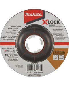 Makita X-LOCK Type 27 4-1/2 In. x 1/4 In. x 7/8 In. Metal/Stainless Grinding Cut-Off Wheel