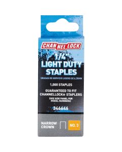 Channellock No. 3 Light Duty Narrow Crown Staple, 1/4 In. (1000-Pack)