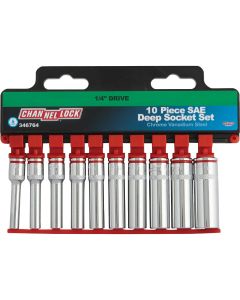 Channellock Standard 1/4 In. Drive 6-Point Deep Socket Set (10-Piece)