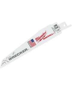 Milwaukee SAWZALL The WRECKER 6 In. 7/11 TPI Multi-Material Demolition Reciprocating Saw Blade (100-Pack)