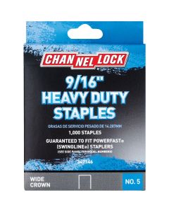 Channellock No. 5 Heavy-Duty Wide Crown Staple, 9/16 In. (1000-Pack)