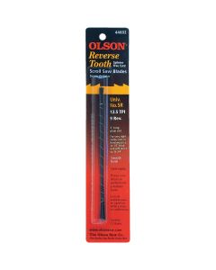 Olson 12.5TPI Reverse Tooth Plain End Scroll Saw Blade (12 Count)