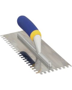 QEP 1/4 In. x 3/8 In. x 1/4 In. Stainless Steel Square Notched Trowel with Comfort Grip