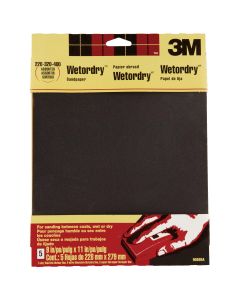 3M Wetordry 9 In. x 11 In. 400/320/220 Grit Assorted Grade Sandpaper (5-Pack)