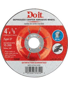 Do it Type 27 4 In. x 1/8 In. x 5/8 In. Metal Cut-Off Wheel