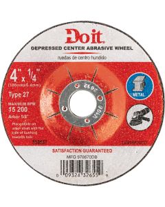 Do it Type 27 4 In. x 1/4 In. x 5/8 In. Metal Cut-Off Wheel