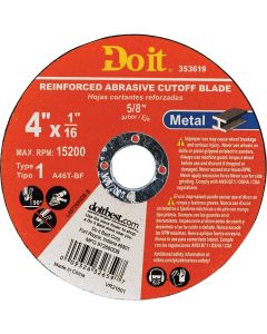 Do it Type 1 4 In. x 1/16 In. x 5/8 In. Metal Cut-Off Wheel