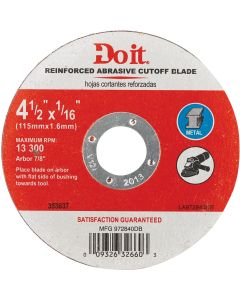 Do it Type 1 4-1/2 In. x 1/16 In. x 7/8 In. Metal Cut-Off Wheel