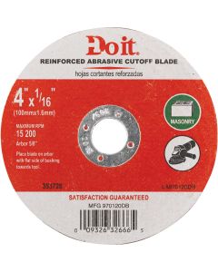 Do it Type 1 4 In. x 1/16 In. x 5/8 In. Masonry Cut-Off Wheel