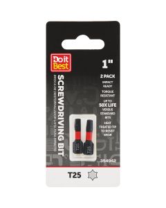 Do it Best 1 In. T25 Torx Impact Ready Screwdriver Bit (2-Pack)