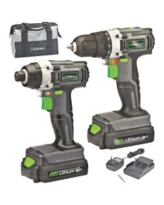 Genesis 20V 2-Tool Lithium-Ion Drill/Driver & Impact Driver Cordless Tool Combo Kit