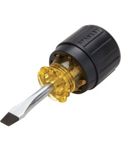 Stanley 1/4 In. x 1-1/2 In. Stubby Vinyl Grip Slotted Screwdriver