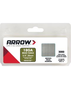 Arrow 18-Gauge Brown Steel Brad Nail, 3/4 In. (2000-Pack)