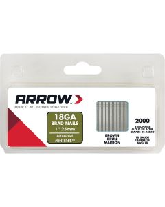 Arrow 18-Gauge Brown Steel Brad Nail, 1 In. (2000-Pack)