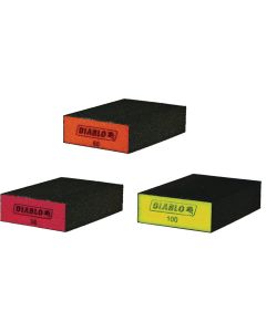 Diablo 2-1/2 In. x 4 In. x 1 In. 36/60/100 Grit Flat Edge Sanding Sponge Assortment (3-Pack)